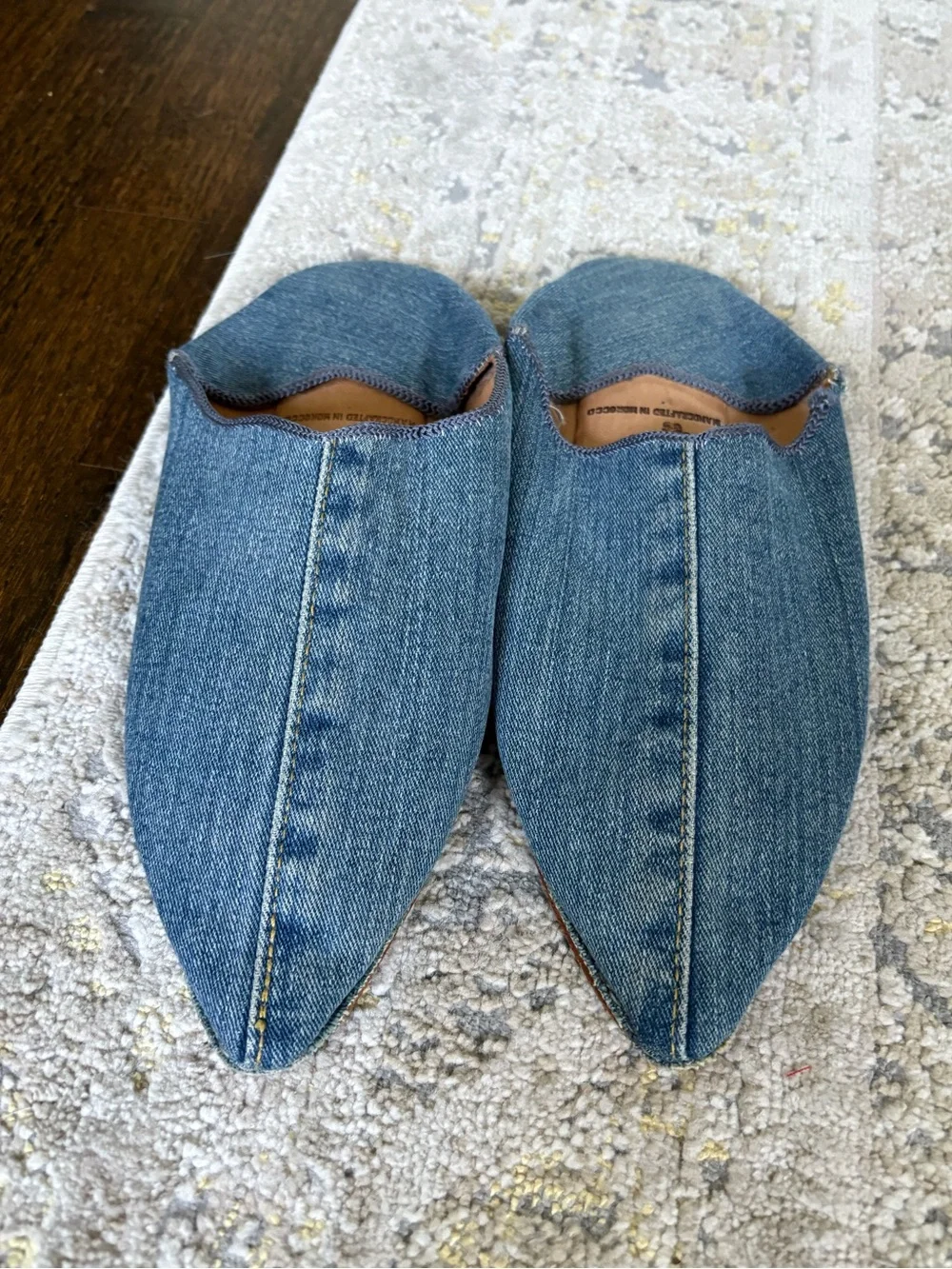 Brother Vellies Denim Moroccan Babouche Mules
